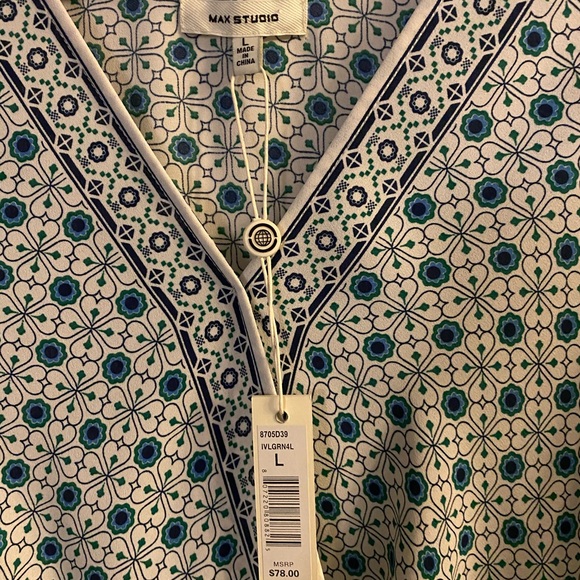 Max Studio shortsleeved wrap blouse lovely print - Picture 6 of 6